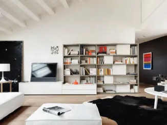Libreria Modo M6C81 in laccato opaco di Sangiacomo