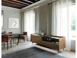 Madia Cabaret 56B in impiallacciato Noce e top in ceramica di Sangiacomo