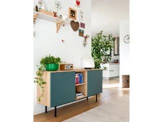 Madia Made CB6101 2 in nobilitato rovere naturale e nobilitato salvia opaco di Connubia