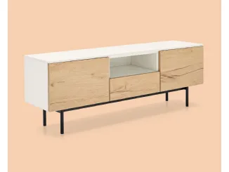 Madia Made CB6101 6 in nobilitato rovere naturale e nobilitato bianco di Connubia