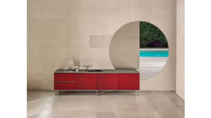Madia Cosmopolitan in Legno Laccato Rosso di Bontempi