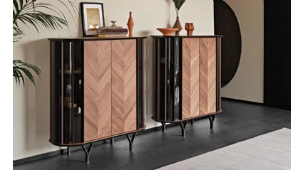 Madia Alta in legno con inserti metallici Costes di Cattelan Italia