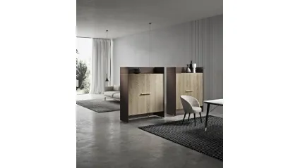 Madia Alta Etre in legno e laccato opaco con particolari metallici di Presotto