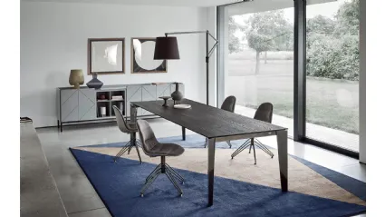 Madia Pica Legno Laccato Decorato Grigio chiaro di Bontempi