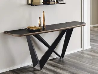 Consolle Westin Wood-C con top in legno e base in acciaio di Cattelan Italia