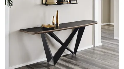 Consolle Westin Wood-C con top in legno e base in acciaio di Cattelan Italia