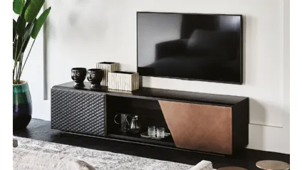 Mobile Porta Tv Aston in legno ed ecopelle di Cattelan Italia