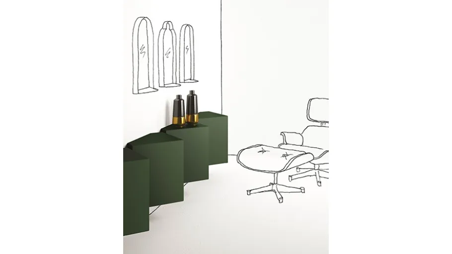 Mobile sospeso Ang laccato Verde di Minotti Italia