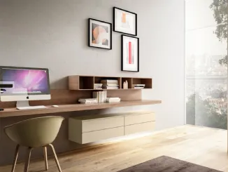 Mobile sospeso Living 08 in legno e laccato opaco di Arredo3
