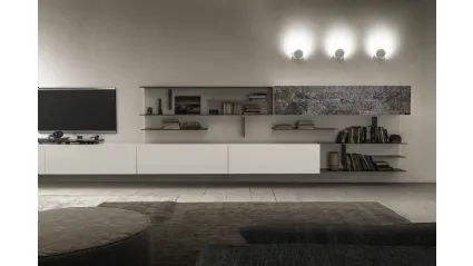 Mobile sospeso ModulART 14 in laccato opaco bianco di Presotto