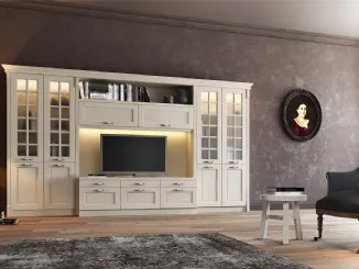 Parete Attrezzata in legno di Frassino Virginia II di Arredo3