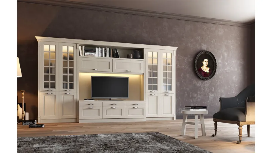 Parete Attrezzata in legno di Frassino Virginia II di Arredo3