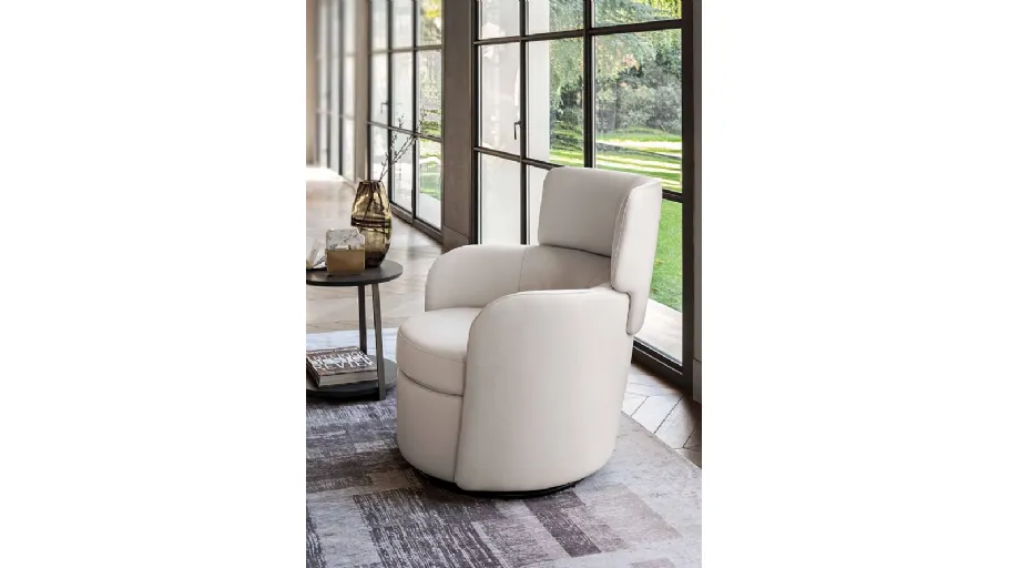Poltroncina in pelle Claire Swivel di Ditre Italia