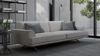 Divano lineare in tessuto Slab plus di Bonaldo