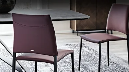 Sedia in pelle imbottita Sally di Cattelan Italia