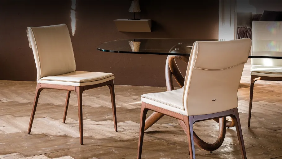 Sedia in tessuto con struttura in legno Sofia di Cattelan Italia
