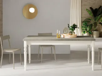 Tavolo Londra Allungabile con top in laminato e gambe in legno massello di Arredo3