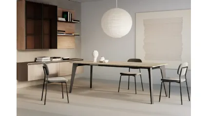 Tavolo allungabile Rubens con top in laminato e gambe in legno verniciato di Arredo3
