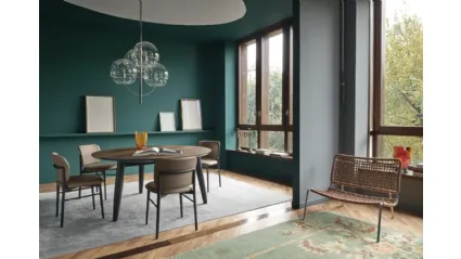 Tavolo rotondo Convivio in Rovere Termotrattato di Sangiacomo