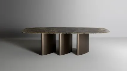 Tavolo Louver con top in marmo di Bonaldo