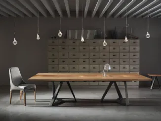 Tavolo Millennium XXL con piano in legno massello di Bontempi