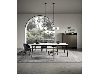 Tavolo New Merge 02 con piano in marmo di Presotto