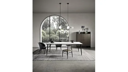 Tavolo New Merge 02 con piano in marmo di Presotto