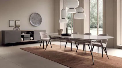 Tavolo P016 con top in ceramica di Presotto