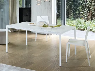 Tavolo allungabile in legno laccato bianco Zen di Bonaldo