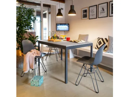 Tavolo in vetro decorato con finitura bronzea Lancer Moonglass di Cattelan Italia