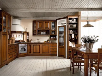 Cucina Classica Etrusca angolare in legno di Aran