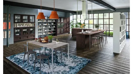 Cucina Classica angolare Licia in Rovere Cuoio di Aran