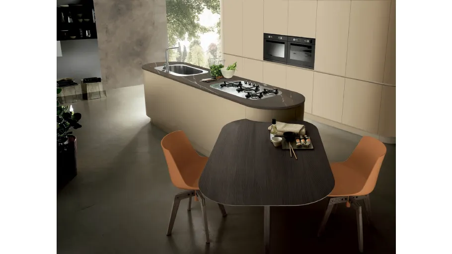 Cucina Design con isola Linea Round di Composit