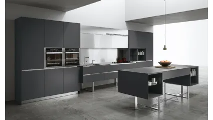 Cucina Design lineare Sipario in Fenix Grigio Bromo di Aran