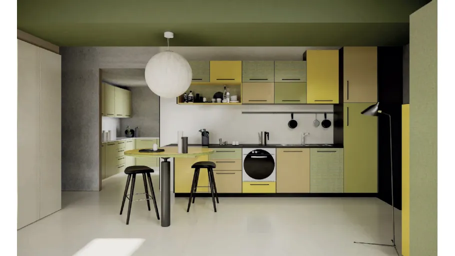 Cucina Moderna con penisola For Me Kitchen Eight di De Rosso