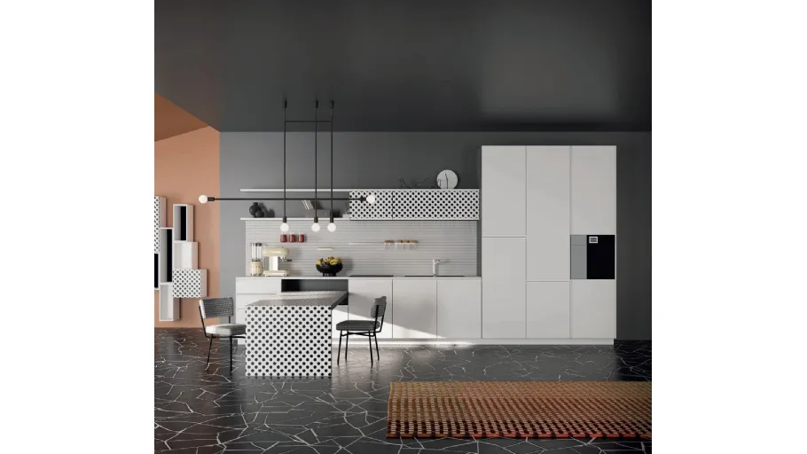 Cucina Moderna con penisola For Me Kitchen Nine B di De Rosso