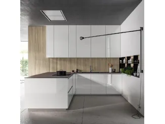 Cucina Moderna Glass 2 0 04 con penisola di Arredo3