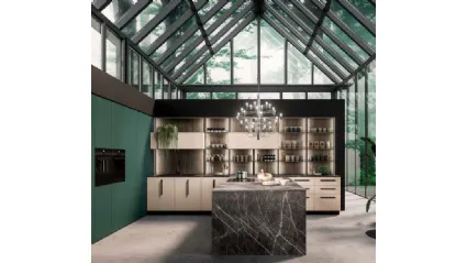 Cucina Moderna con isola Guadalupe 03 di Aran