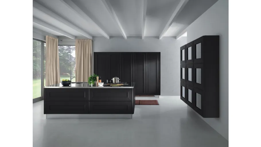 Cucina Moderna con isola Melograno Rovere Nero di Composit