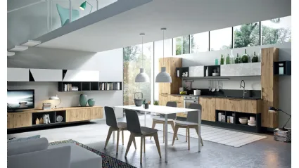 Cucina Moderna lineare Mia in LPL Rovere Nuova Zelanda di Aran