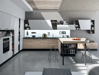 Cucina Moderna con penisola  Mia in LPL Olmo di Aran