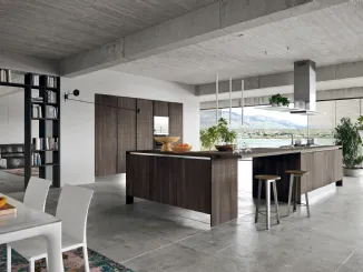 Cucina Moderna Mia in LPL Rovere con isola angolare di Aran