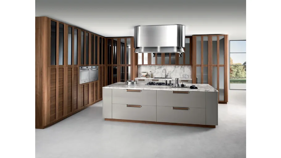 Cucina Moderna con isola Noisette Platino di Composit