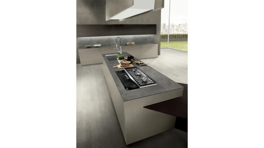 Cucina Moderna con isola Touch di Composit