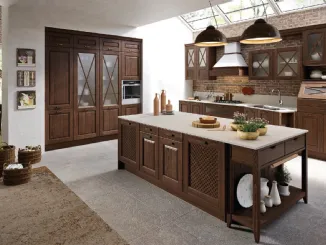 Cucina Shabby Chic Bellagio lineare in Frassino tinto Noce di Aran