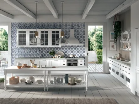 Cucina Shabby Chic lineare Imperial Charme in Frassino decapato antico Fiandre di Aran
