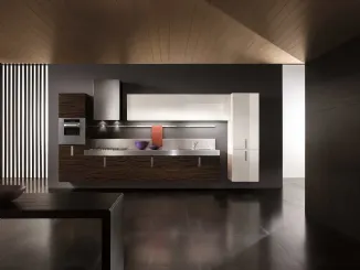Cucina Free Ebano Precomposto Laccato Opaco Bianco e  di Composit