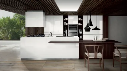 Cucina Mood Rovere Termico e melaminico Laccato lucido bianco di Composit