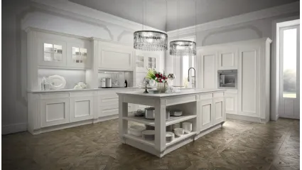 Cucina Melograno classic in Rovere Bianco con Isola di Composit