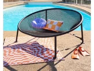 Poltrona Lounge Netorious Deluxe con telaio in alluminio e rete di Fatboy